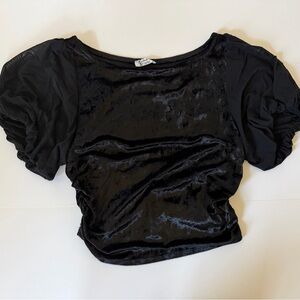 Free People Backless Cut Out Velvet Top